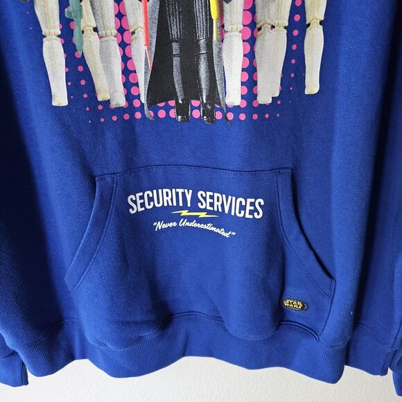 45th Disney Star Wars Darth Vader Security Blue Hoodie Sweatshirt Size L - Picture 4 of 7